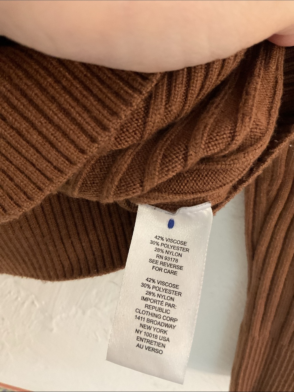 Truth by Republic Ribbed Polo Cardigan Sweater Size S/P  Brown - Picture 7 of 8